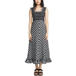 GANNI SEERSUCKER CHECK DRESS French Size 32- 0 US